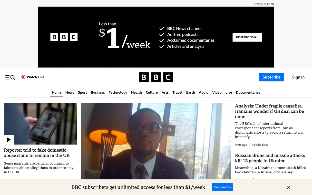 Screenshot of Bbc.com