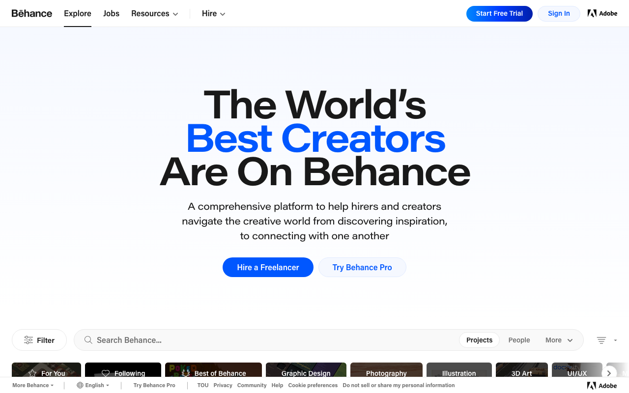 Screenshot of Behance.net