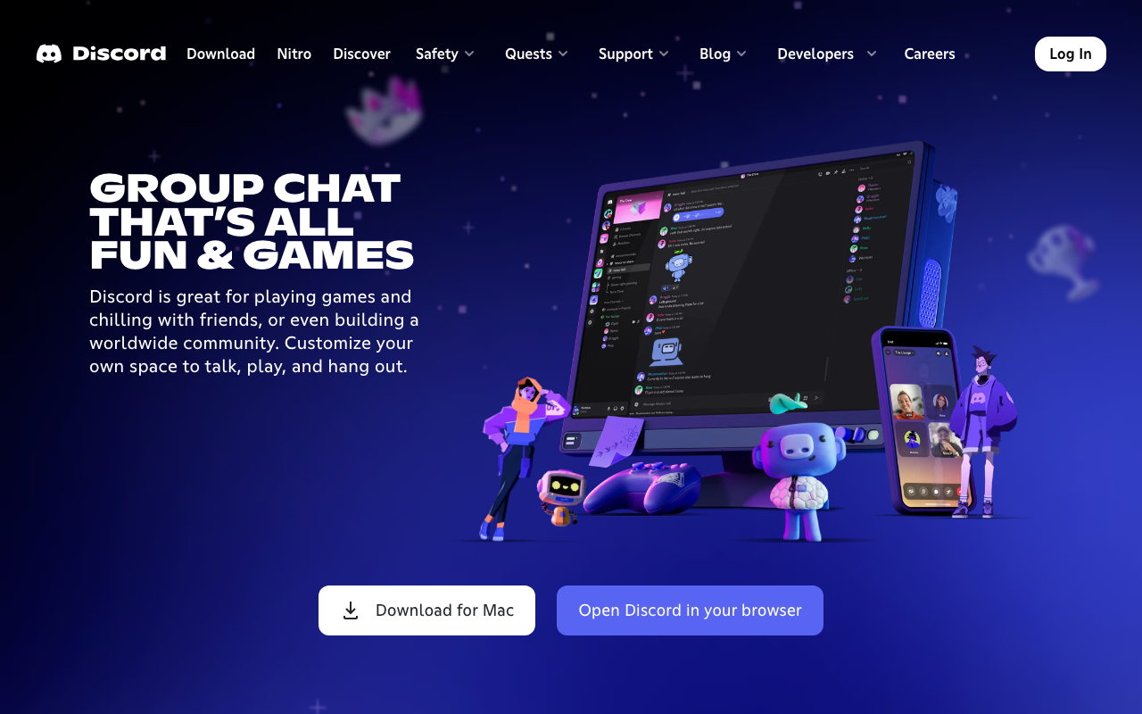 Screenshot of Discord.com