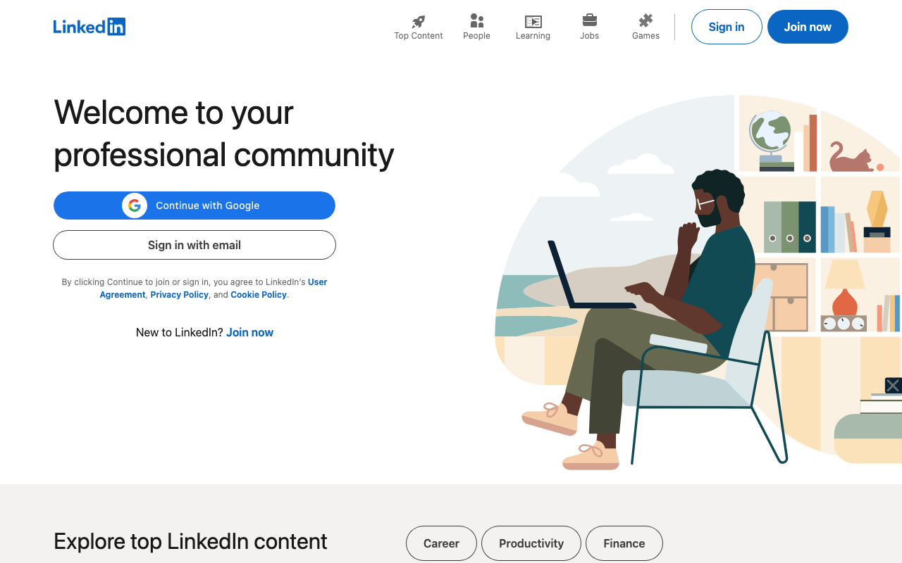 Screenshot of Linkedin.com