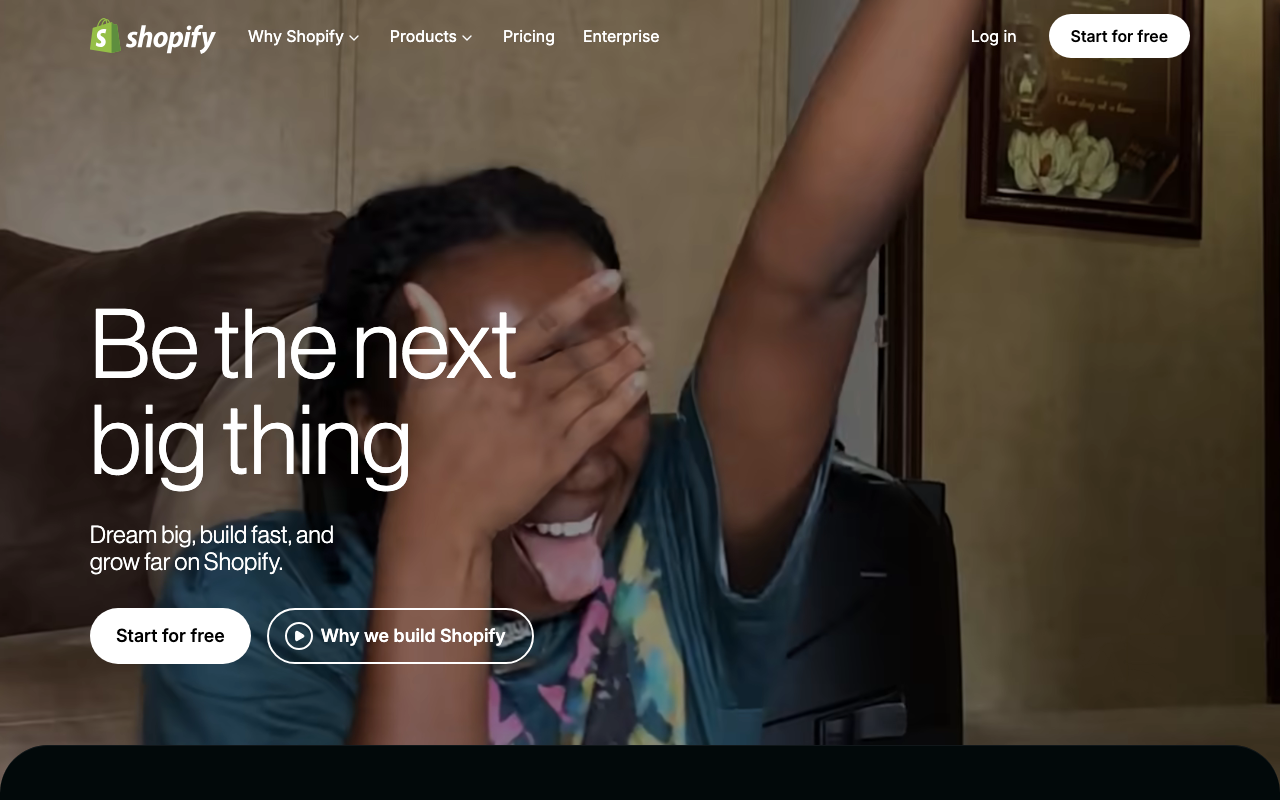 Screenshot of Shopify.com