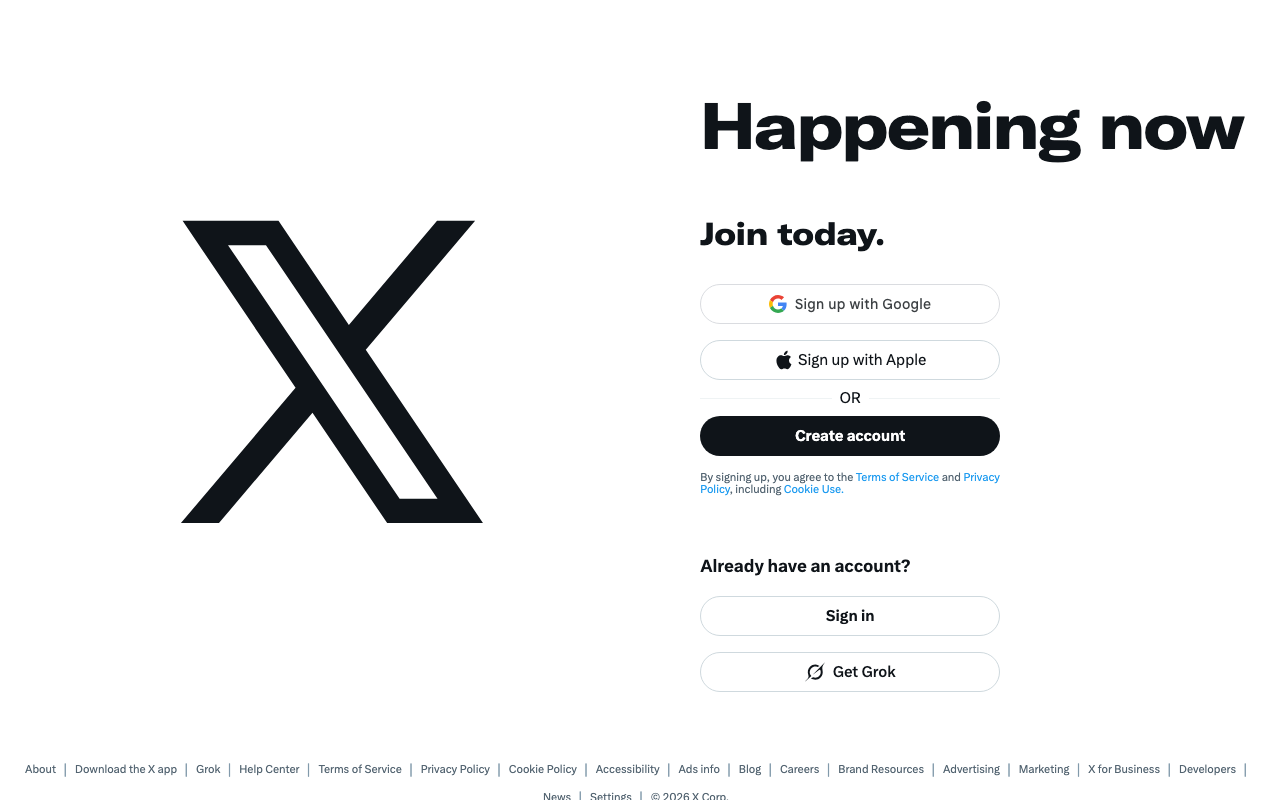 Screenshot of Twitter.com