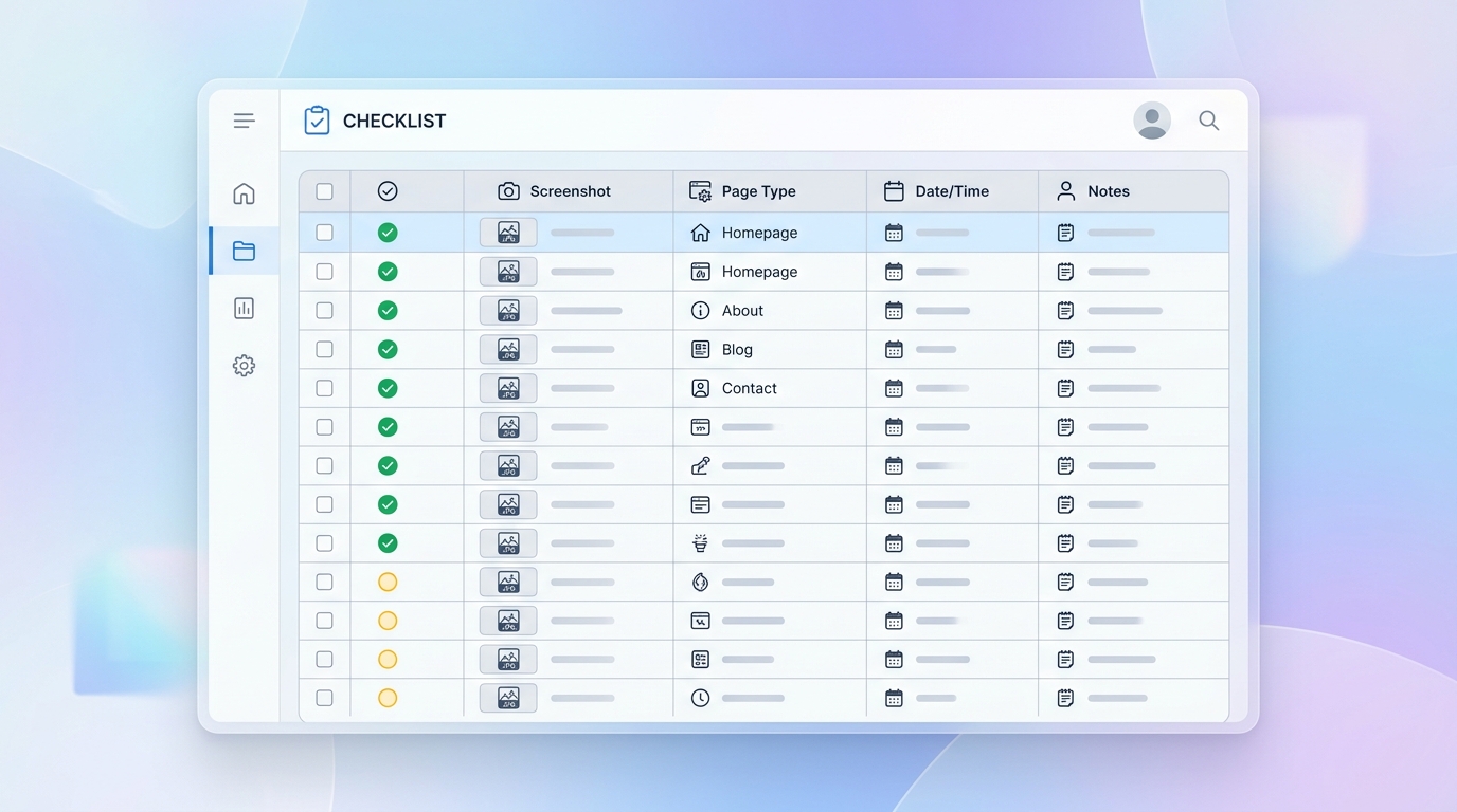 Website Launch Screenshot Checklist